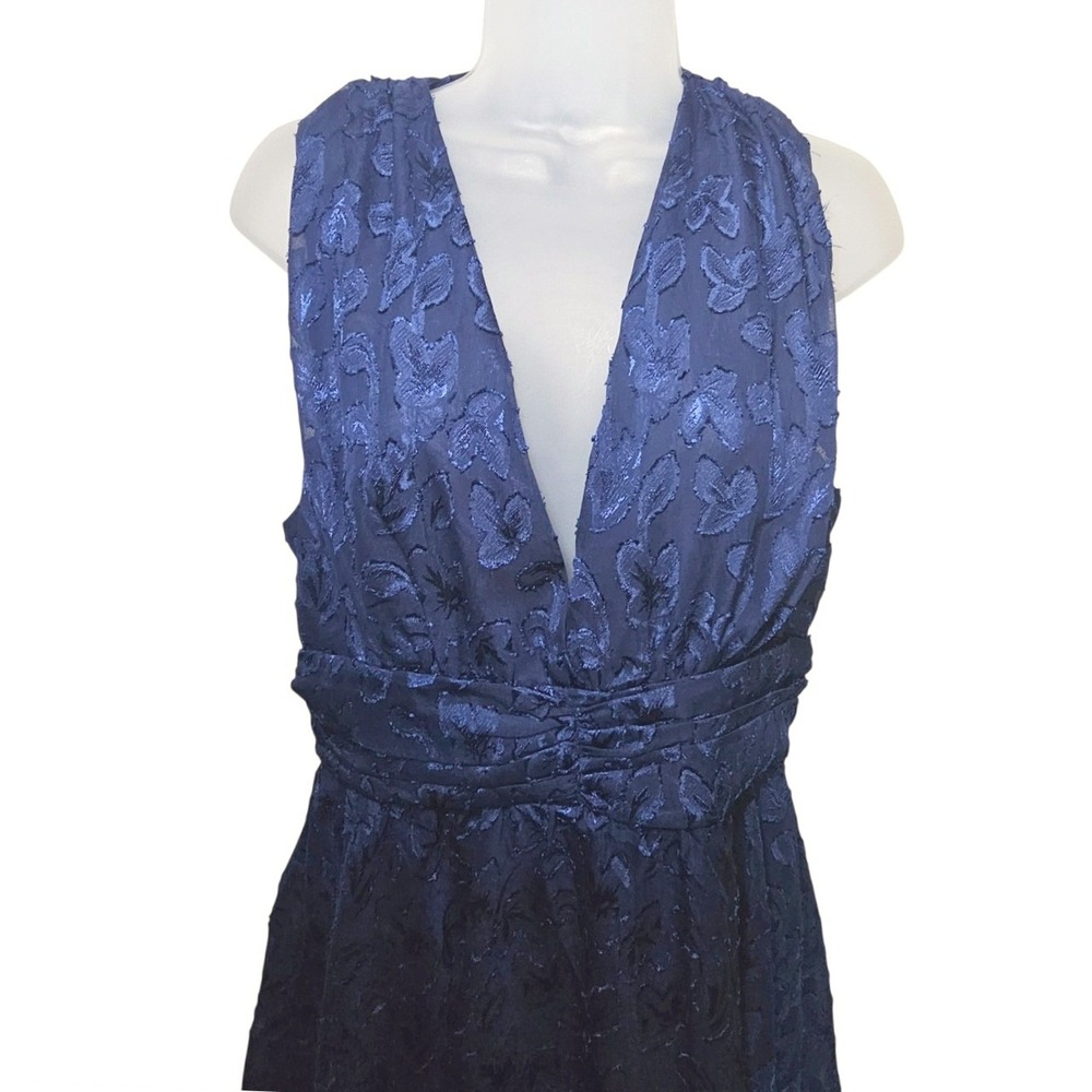 Make It Mesmerizing Navy Blue Jacquard Tiered Midi Dress - READ DESC FOr SIZE - Picture 7 of 10
